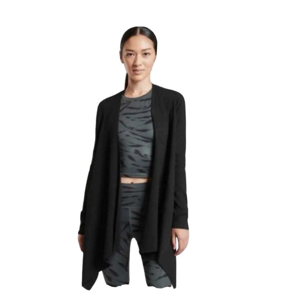 Athleta Solstice Black Wrap Cardigan Misses size XXS